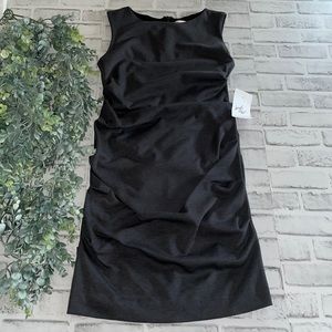 Nicole Miller Artelier Gray Sleeveless Ruched Sheath Dress